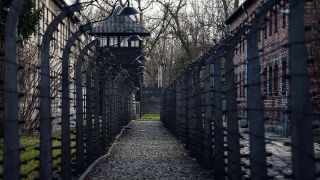 Ein Blick zwischen die Zäune im Vernichtungslager Ausschwitz (Bild: imago images/Omar Marques)