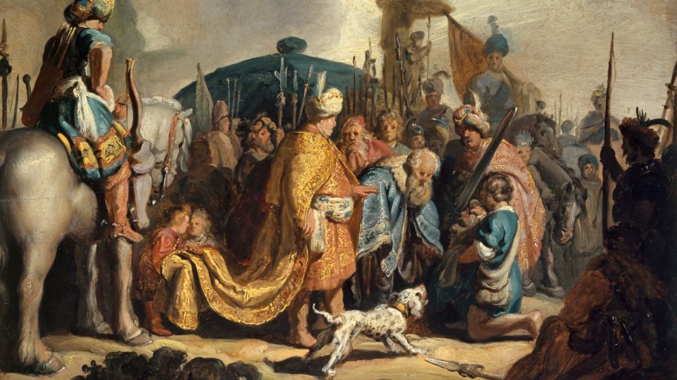 Rembrandt Harmensz van Rijn David übergibt Goliaths Haupt dem König Saul, 1627 (Quelle: Kunstmuseum Basel, Vermächtnis Max Geldner, Basel).
