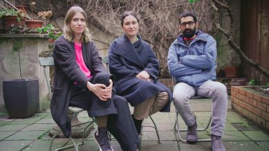 Luise Hauschild (Ko-Produzentin), Mariam Shatberashvili (Produzentin), Faraz Fesharaki (Kamera) (Quelle: rbb24)