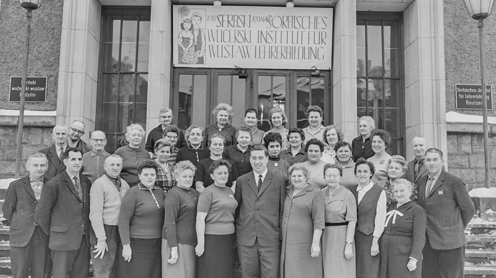 Mitarbeiter des Sorbischen Lehrerbildungsinstituts Bautzen 1966 (Quelle: SLUB)