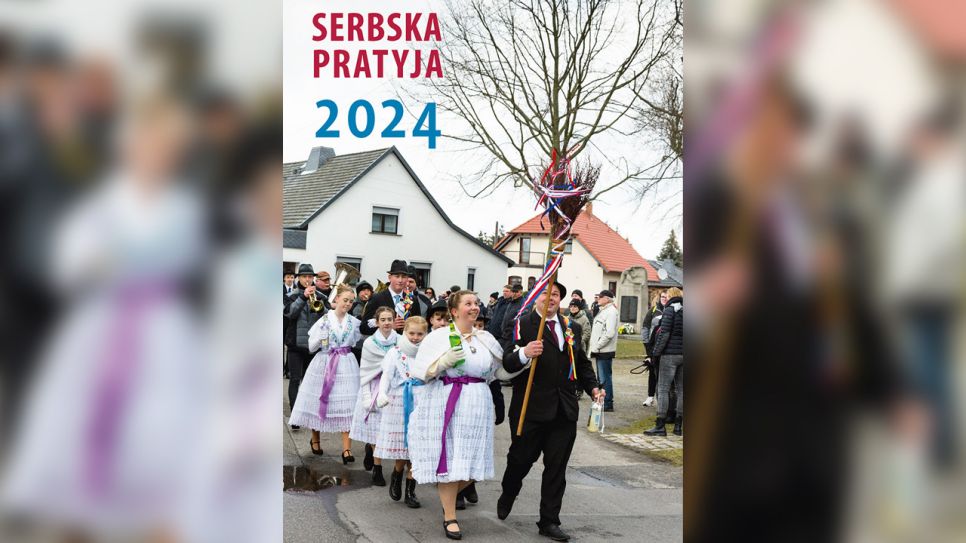 Titelbild niedersorbischer Buchkalender "Pratyja 2024": Saspow steht diesmal im Fokus