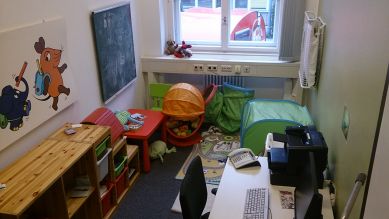 Blick ins Eltern-Kind-Zimmer in Berlin