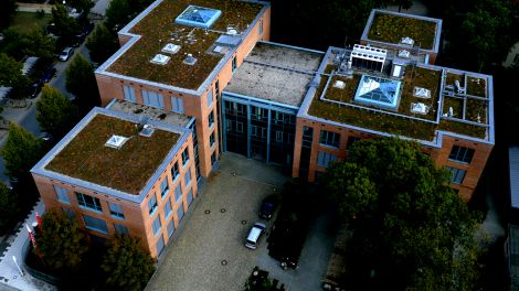 Radiohaus rbb-Gelände Potsdam von oben (Bild: rbb/Fabian Werba)