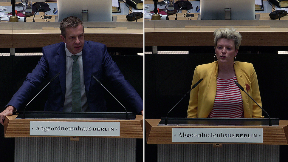 Stefan Evers (CDU) vs. Katalin Gennburg (Die Linke)