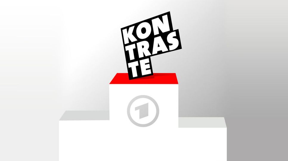 Kontraste-Logo auf dem Podest. Bild: rbb