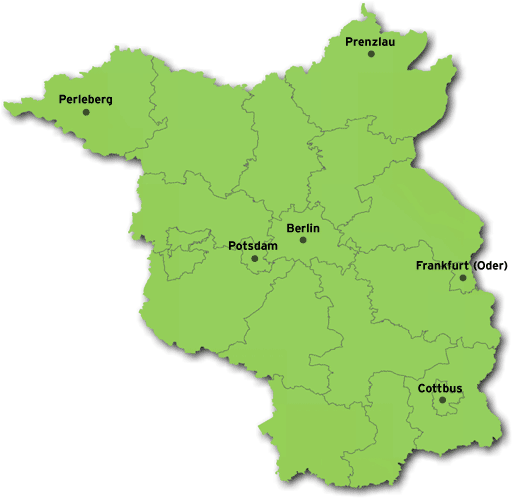 Brandenburger Landkreise und Berlin